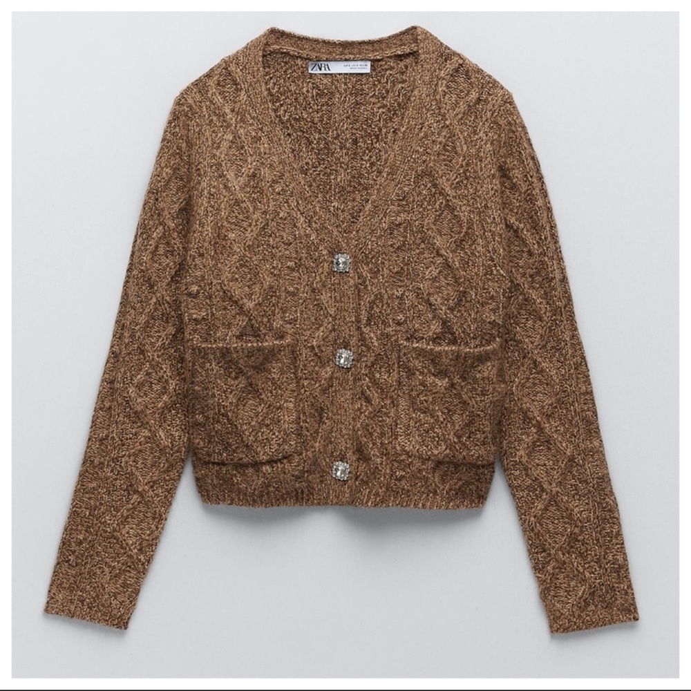 Zara Jewel Button Cardigan Sweater